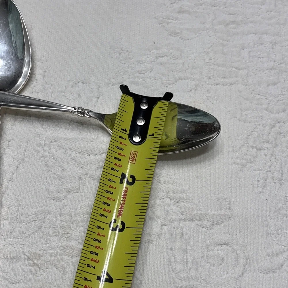 1965 GARLAND 1847 Rogers Bros IS Slotted 4 Soup / table Spoons Silver Plate